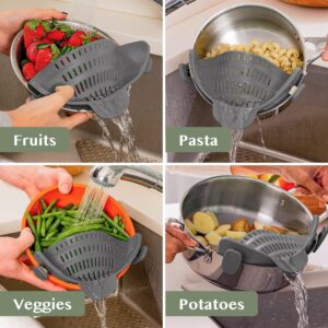 Kitchen Gizmo Snap N Strain Clip-On Silicone Pot & Pasta Strainer