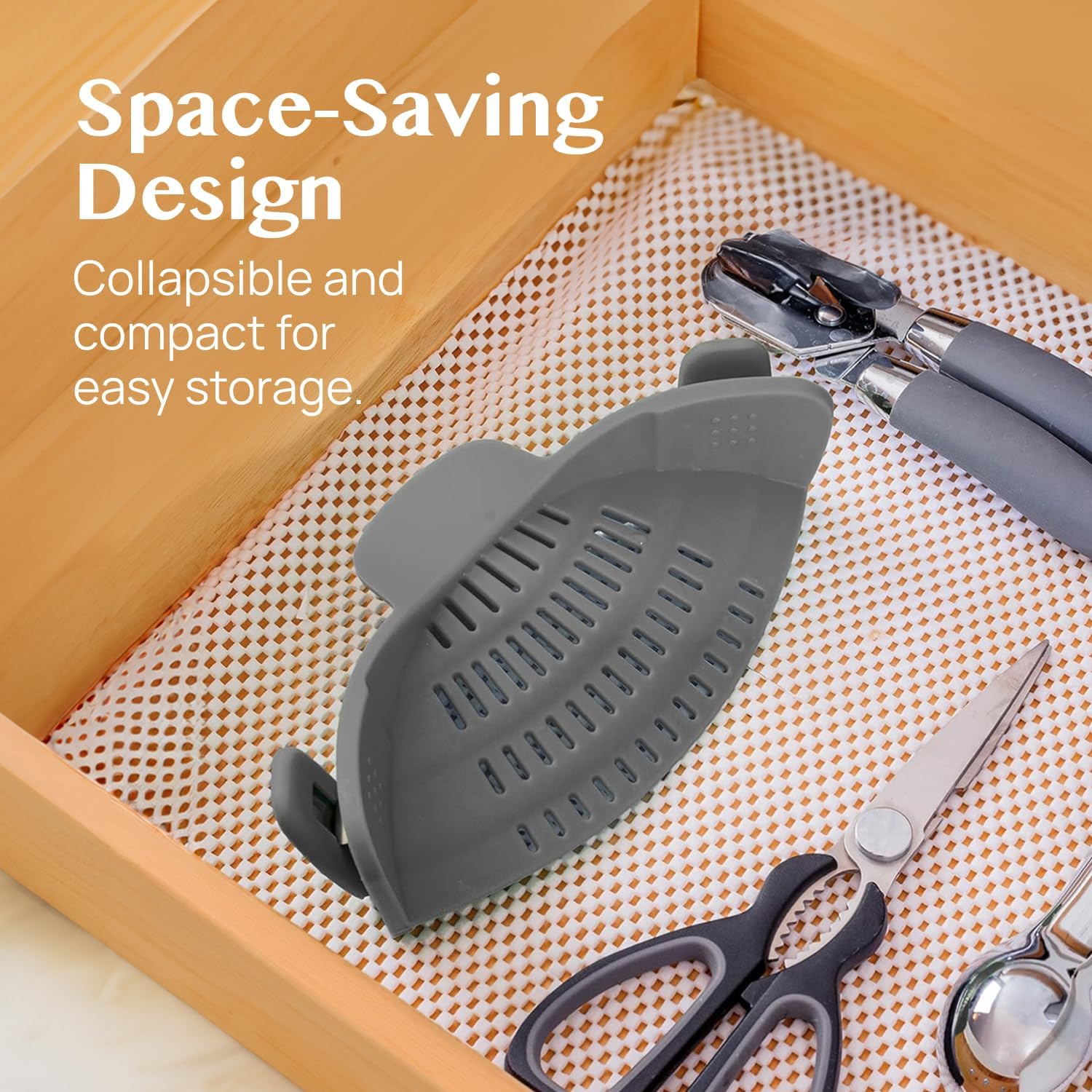 Kitchen Gizmo Snap N Strain Clip-On Silicone Pot & Pasta Strainer - Image 5